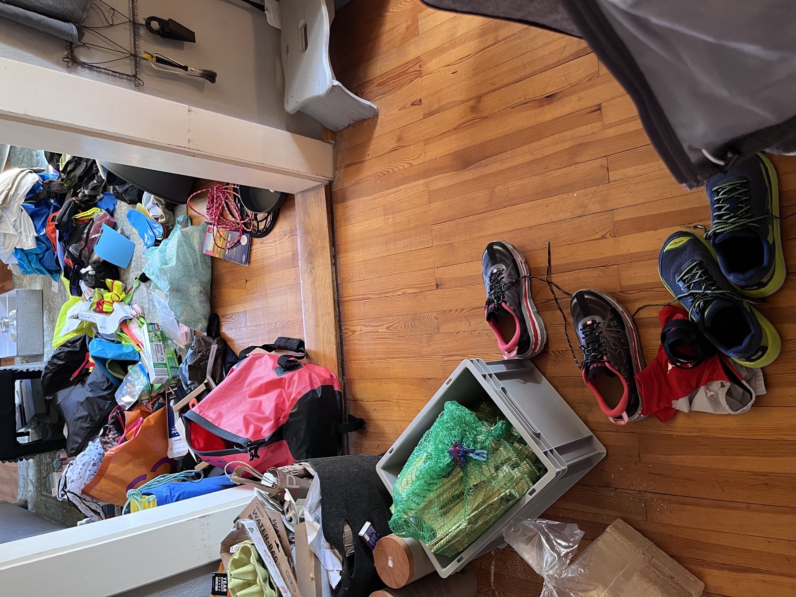 A full expedition kit laid out on a floor