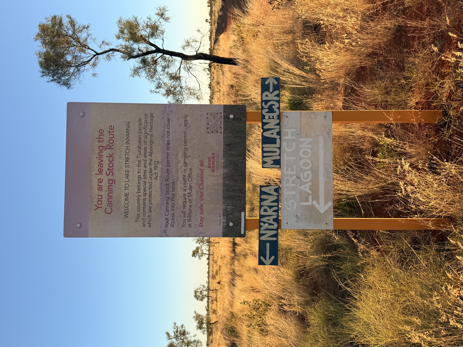 The Lake Stretch, Nyarna, information panel